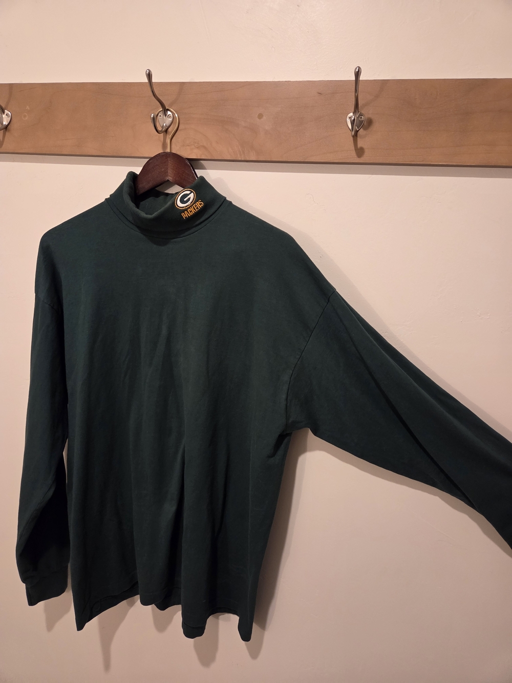 Vintage 90s Green Bay Packers NFL Football Turtleneck Long-Sleeve - Picture 4 of 10
